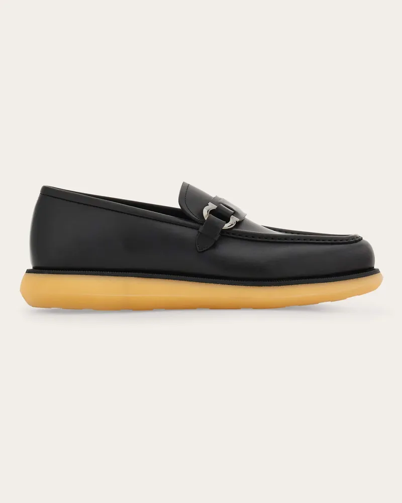 Ferragamo Herren Sportlicher Loafer mit Gancini-Motiv Schwarz Größe Schwarz