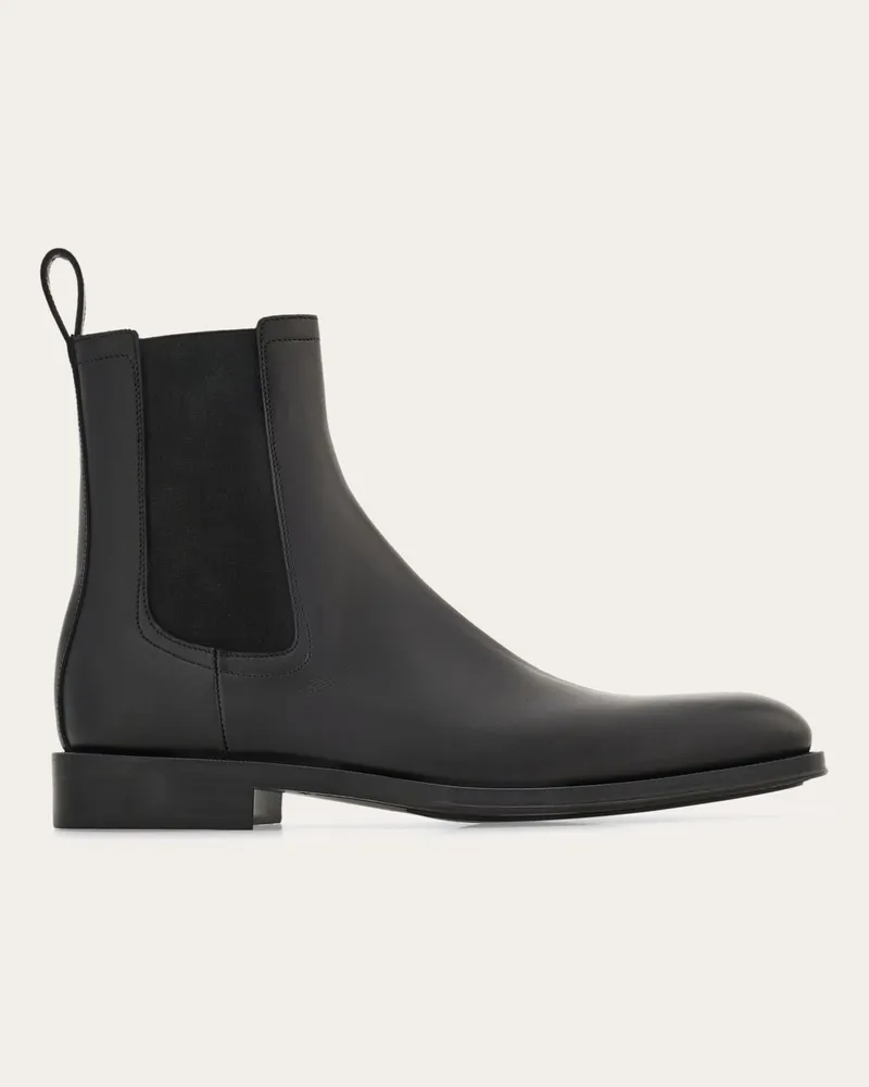 Ferragamo Herren Chelsea-Boot Schwarz Größe 5 Schwarz