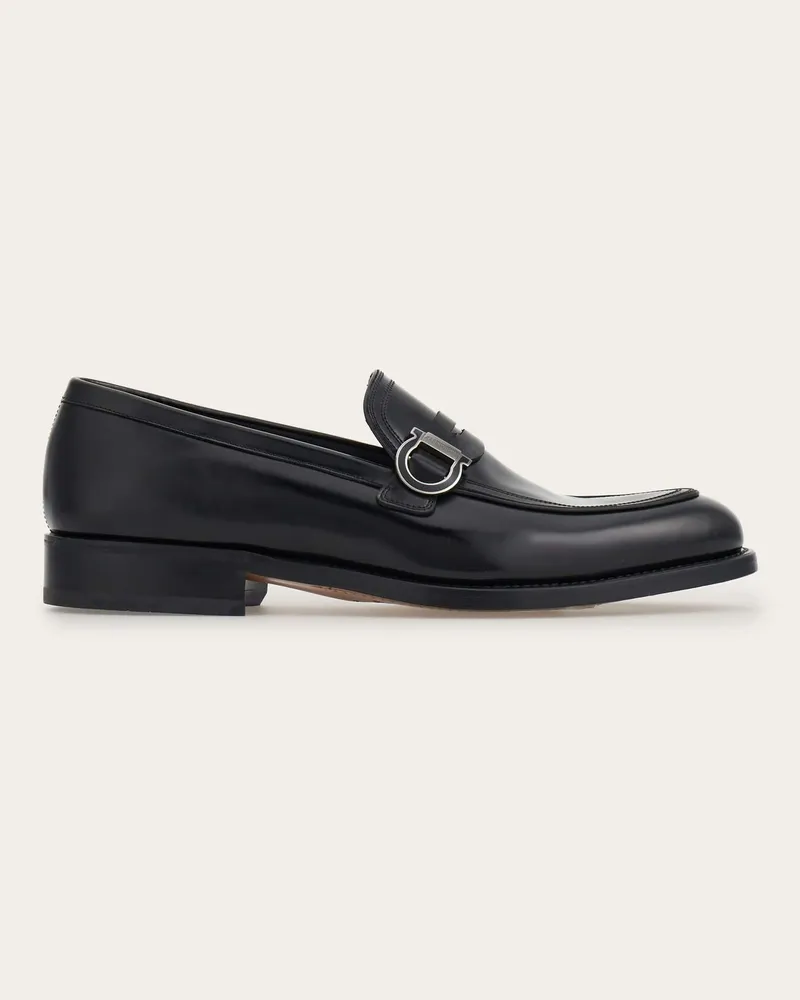 Ferragamo Herren Loafer in Mokassin-Machart mit Gancini-Ornament Schwarz Größe Schwarz