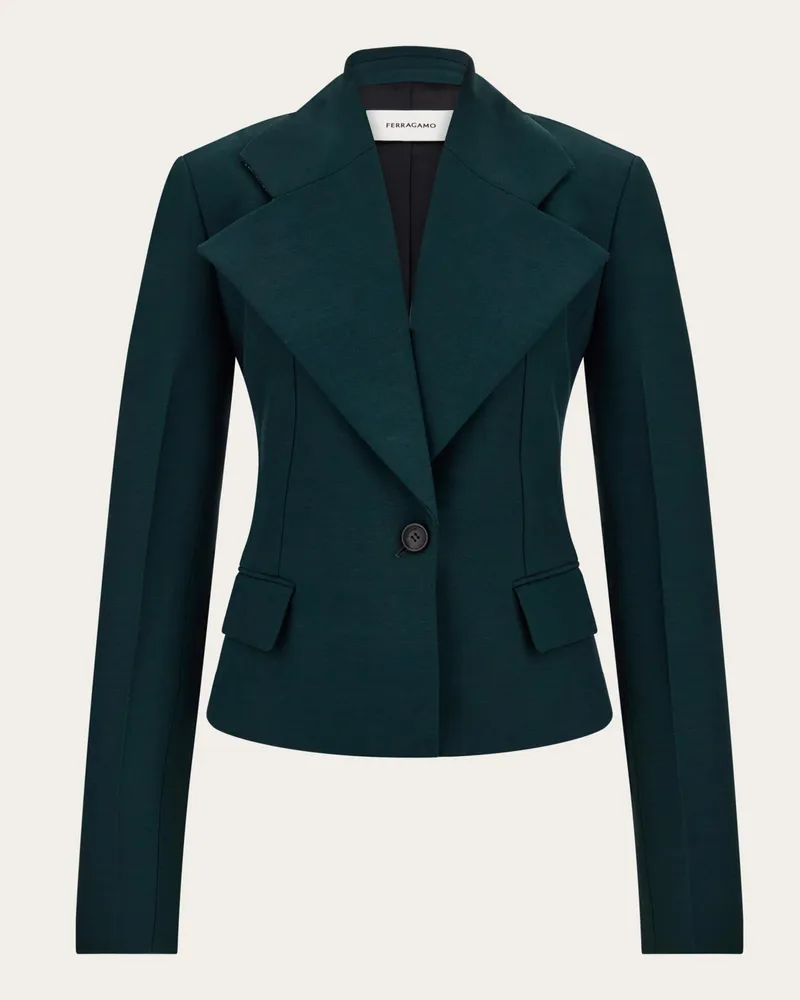 Ferragamo Damen Cropped Blazer Grün Grün