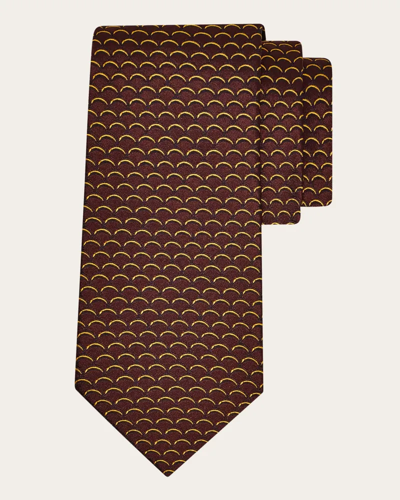 Ferragamo Herren Seidenkrawatte mit Bögen-Print - Infinite Inspirations Rot Rot