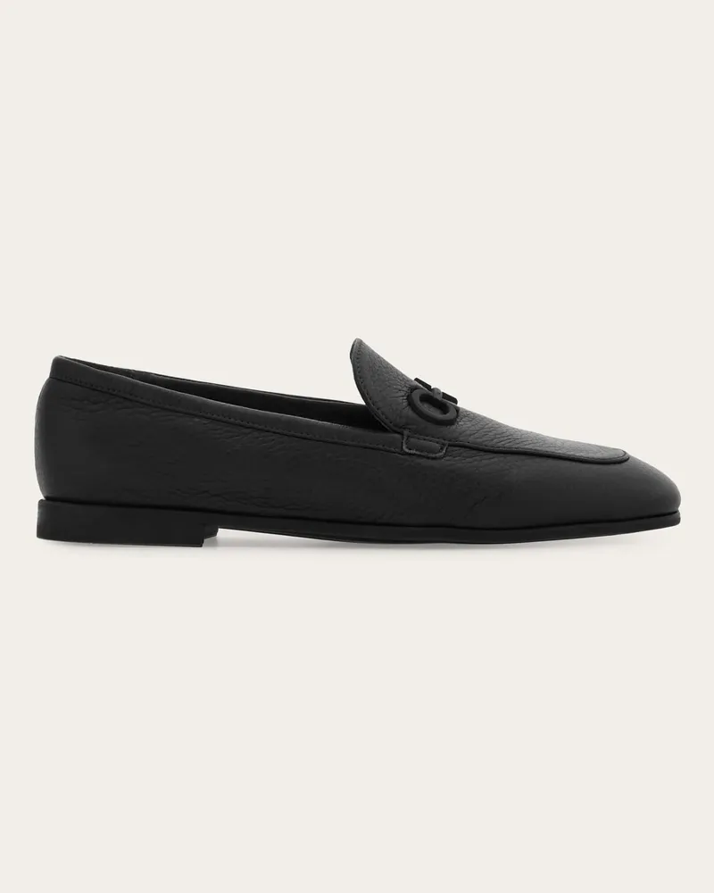 Ferragamo Damen Loafer in Mokassin-Machart mit Gancini Schwarz Größe 5 Schwarz