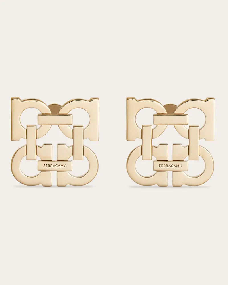 Ferragamo Damen Four Gancini Ohrringe Gold Gold