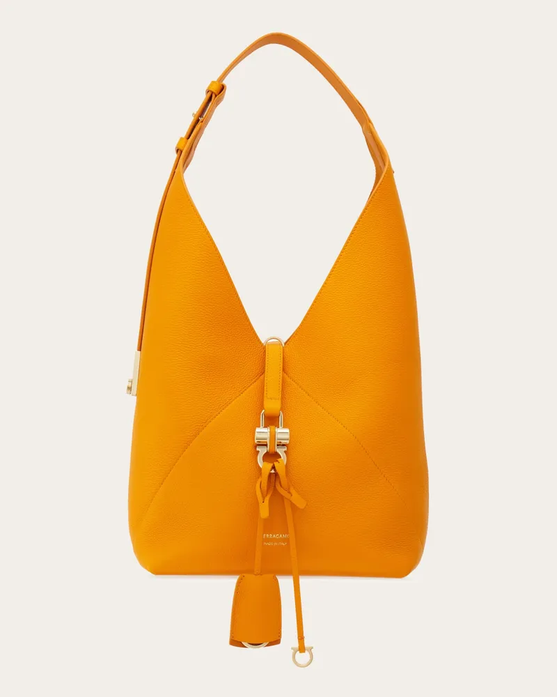 Ferragamo Damen V-shaped Hobo-Tasche (M) Orange Orange