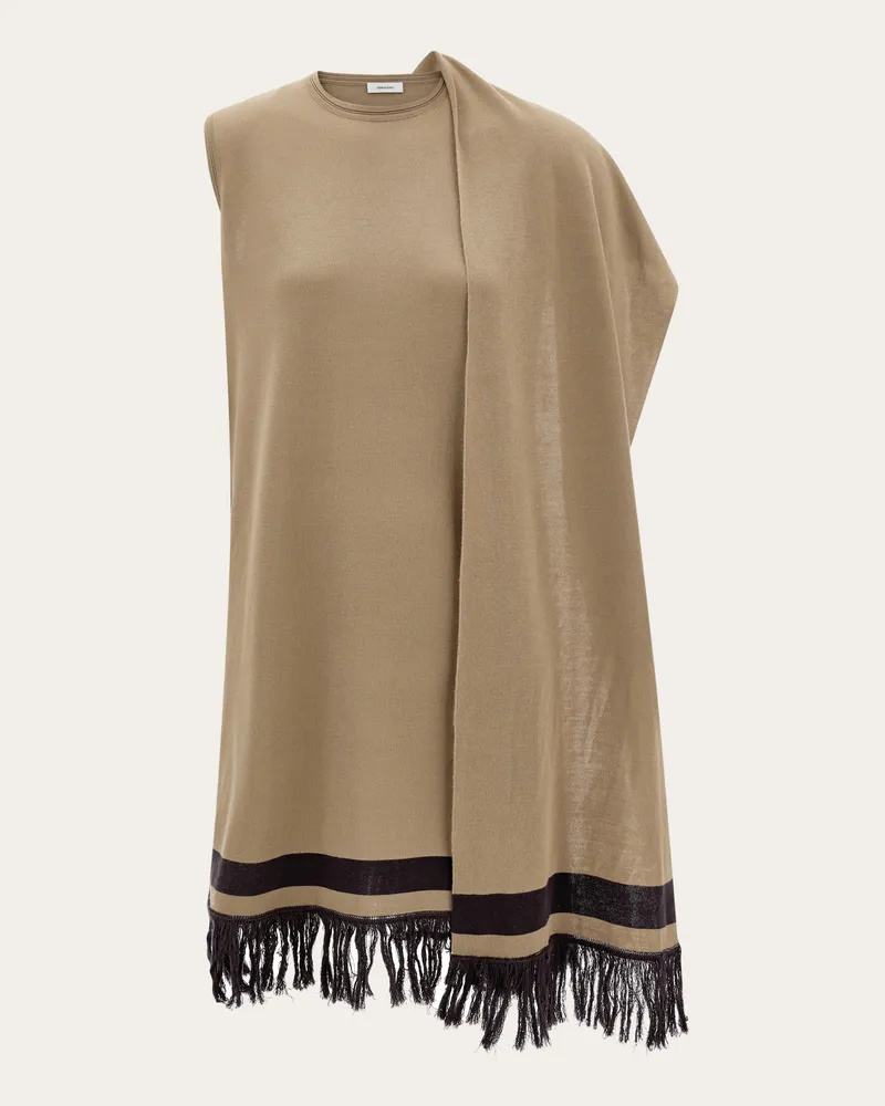 Ferragamo Damen Minikleid mit Fransen Beige Beige