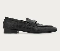 Herren Loafer in Mokassin-Machart mit Gancini-Ornament Schwarz Größe 5