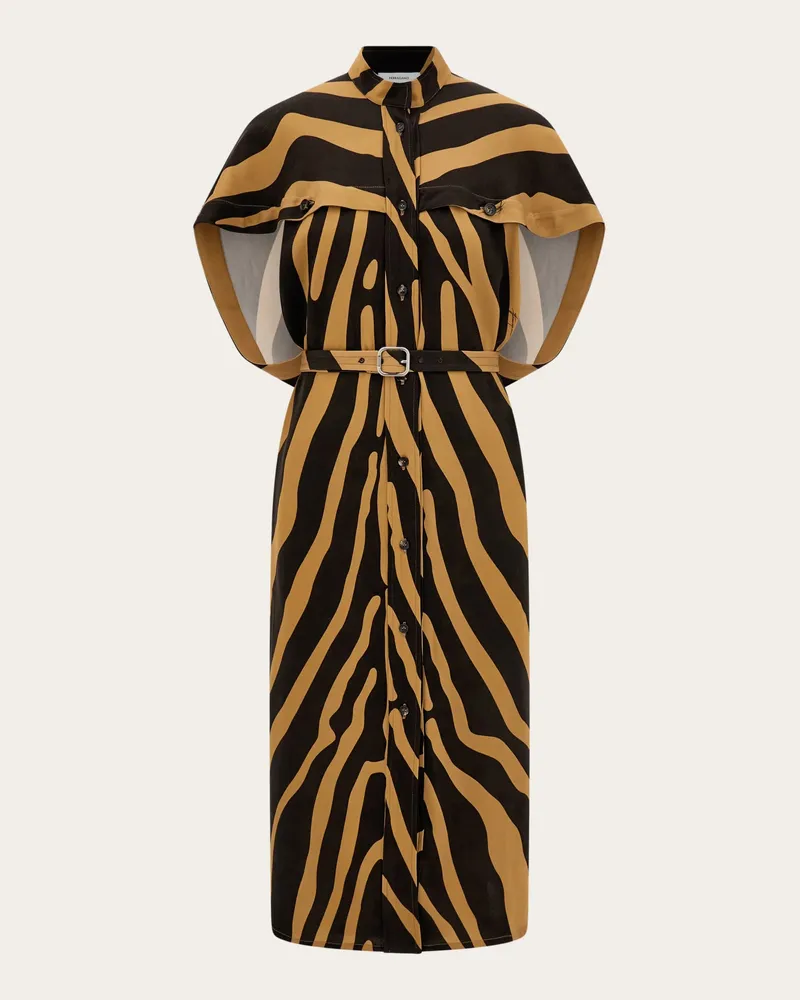 Ferragamo Damen Hemdkleid in Twill Braun Braun