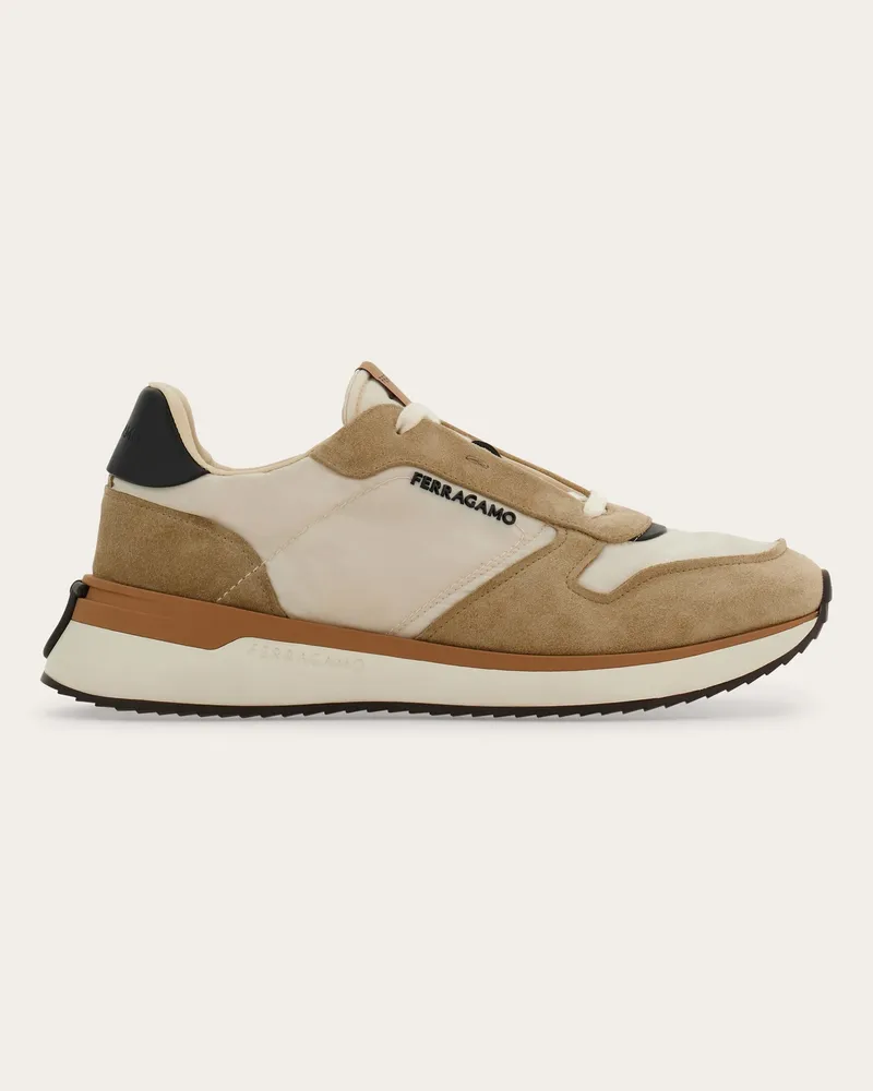 Ferragamo Herren Low-Top-Sneaker Beige Größe Braun