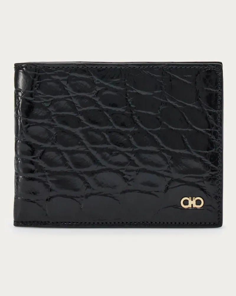 Ferragamo Herren Gancini Brieftasche Schwarz Schwarz