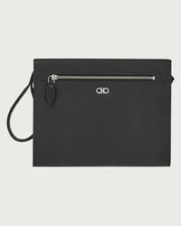 Ferragamo Gancini Clutch Schwarz