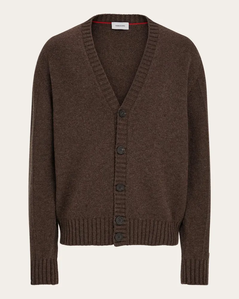 Ferragamo Herren Cardigan aus Kaschmir Braun Braun
