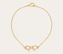 Damen Kurze Halskette mit Vara-Schleife Gold