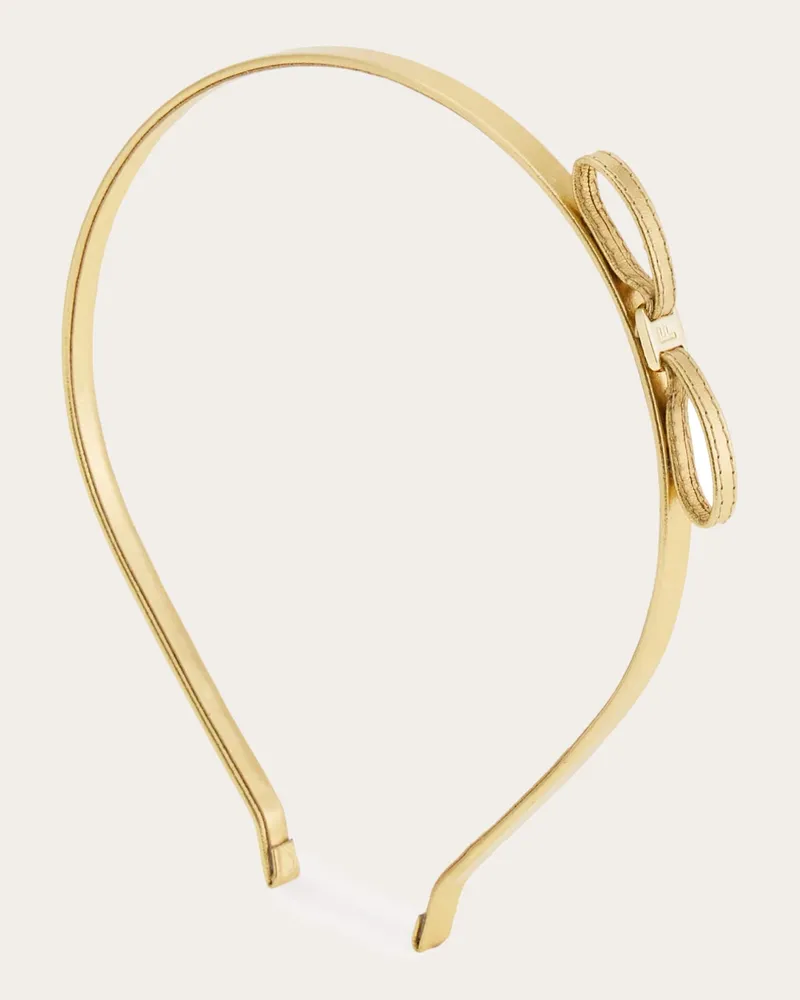Ferragamo Damen Haarreifen mit Mini-Schleife Gold Gold