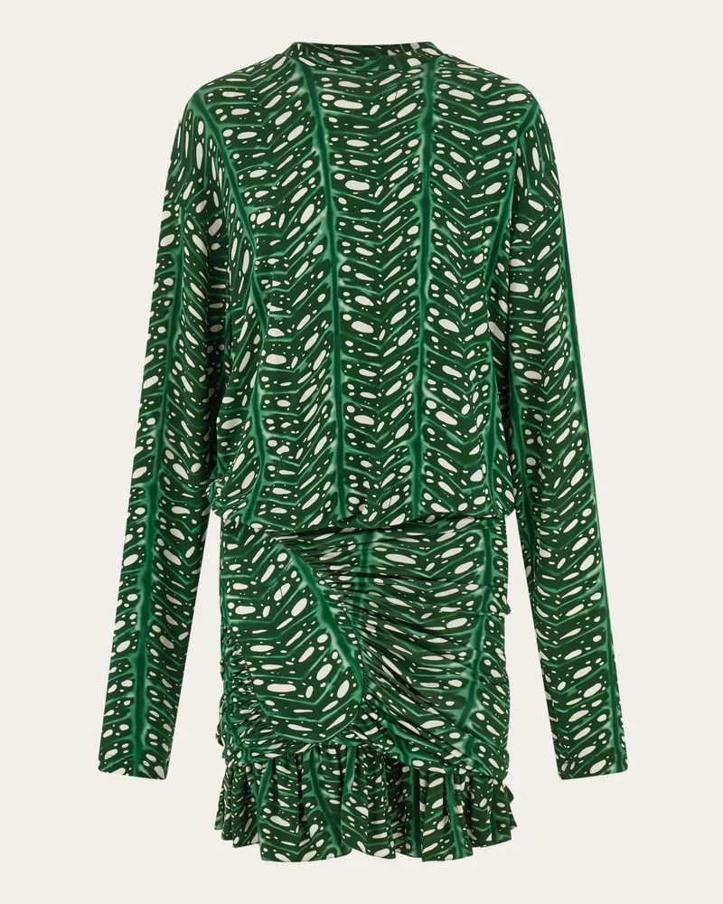 Ferragamo Damen Drapiertes Minikleid Grün Grün