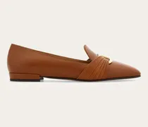 Damen Loafer mit Gancini-Ornament Braun Größe
