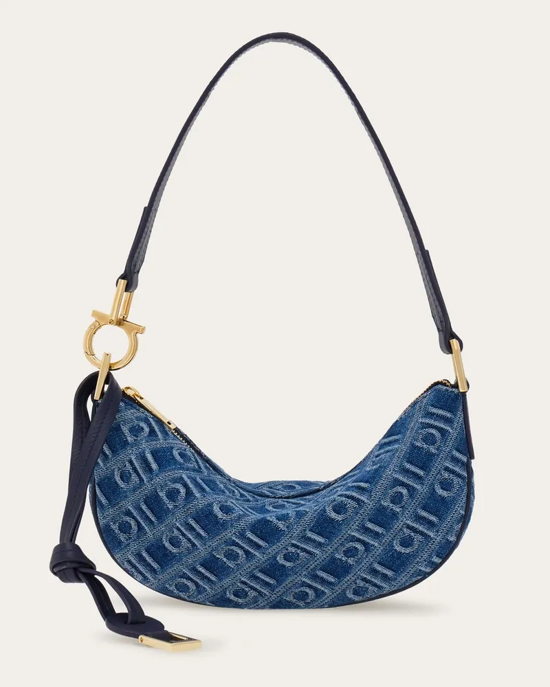 Ferragamo Damen Mini-bag Hobo Ferragamo Monogram Blau Blau