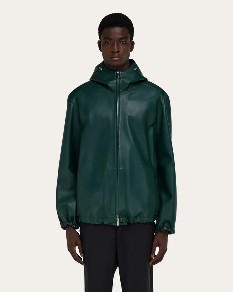 Ferragamo Herren Jacke aus Nappaleder Grün Grün