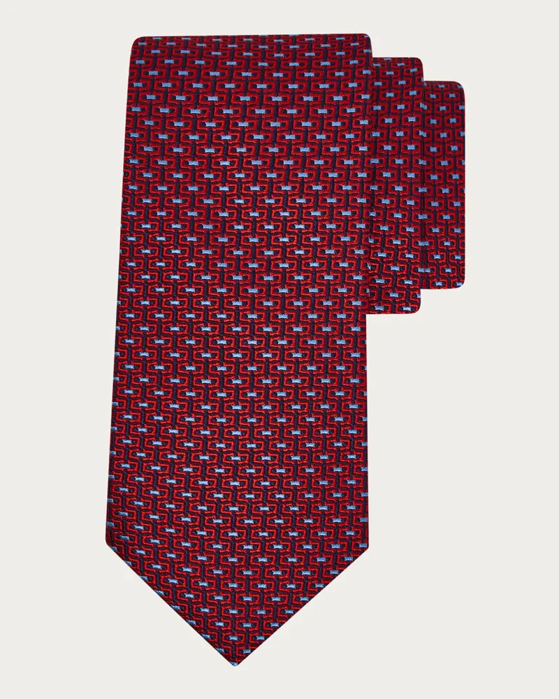 Ferragamo Herren Jacquard-Krawatte mit Gancini Rot Rot