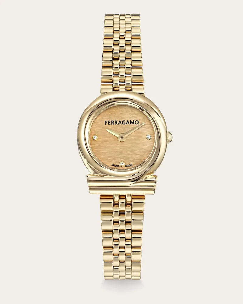 Ferragamo Damen Gancini Twisted Uhr Gold Gold
