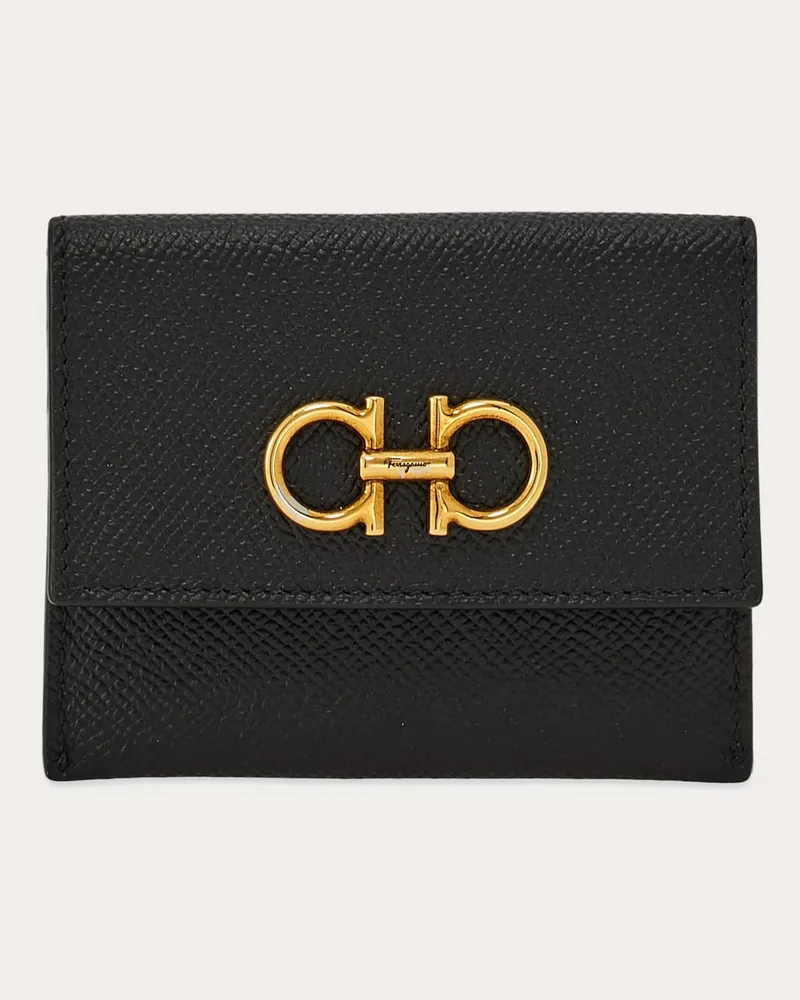 Ferragamo Damen Gancini Kreditkartenetui Schwarz Schwarz