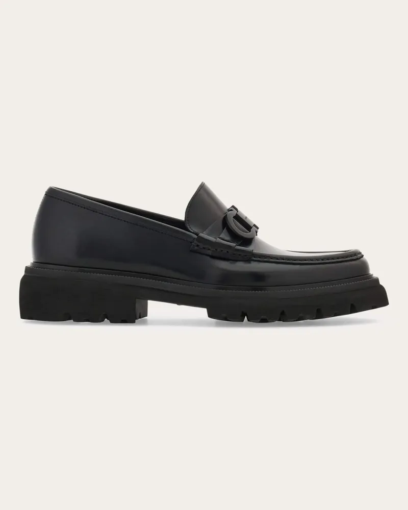 Ferragamo Herren Loafer mit Gancini-Ornament Schwarz Größe Schwarz
