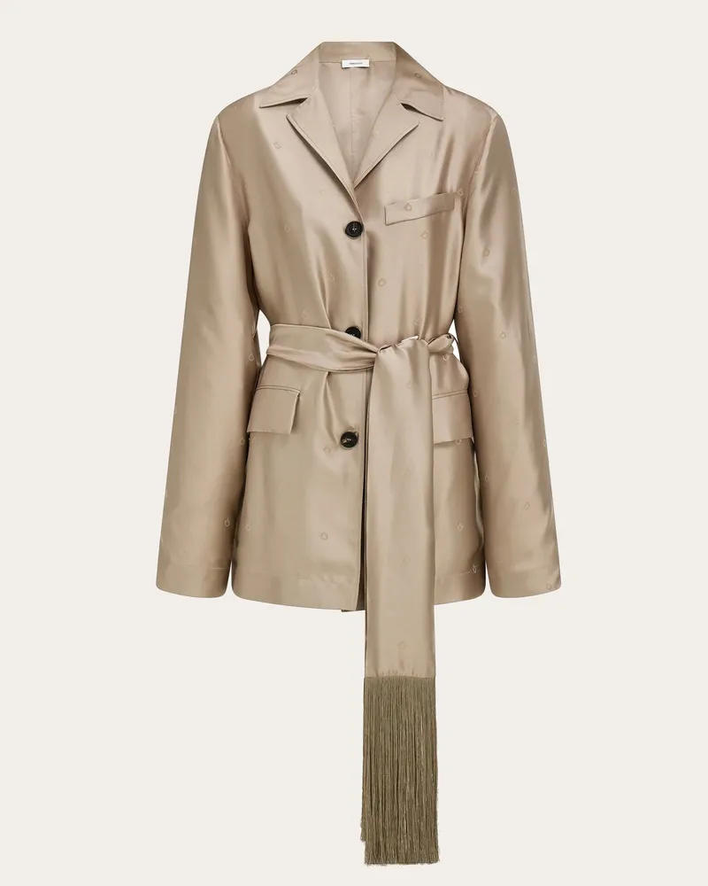 Ferragamo Damen Overshirt in Jacquard-Ausführung Braun Braun