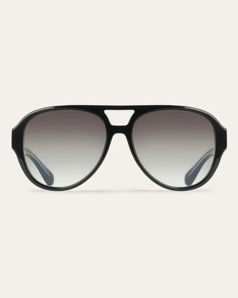 Ferragamo Herren Aviator-Sonnenbrillen Schwarz Schwarz