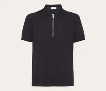 Herren Polohemd mit Reißverschluss Schwarz