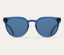 Herren Runde Sonnenbrillen Blau