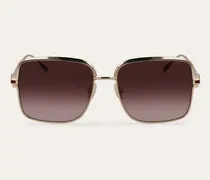 Damen Rechteckige Sonnenbrillen Gold