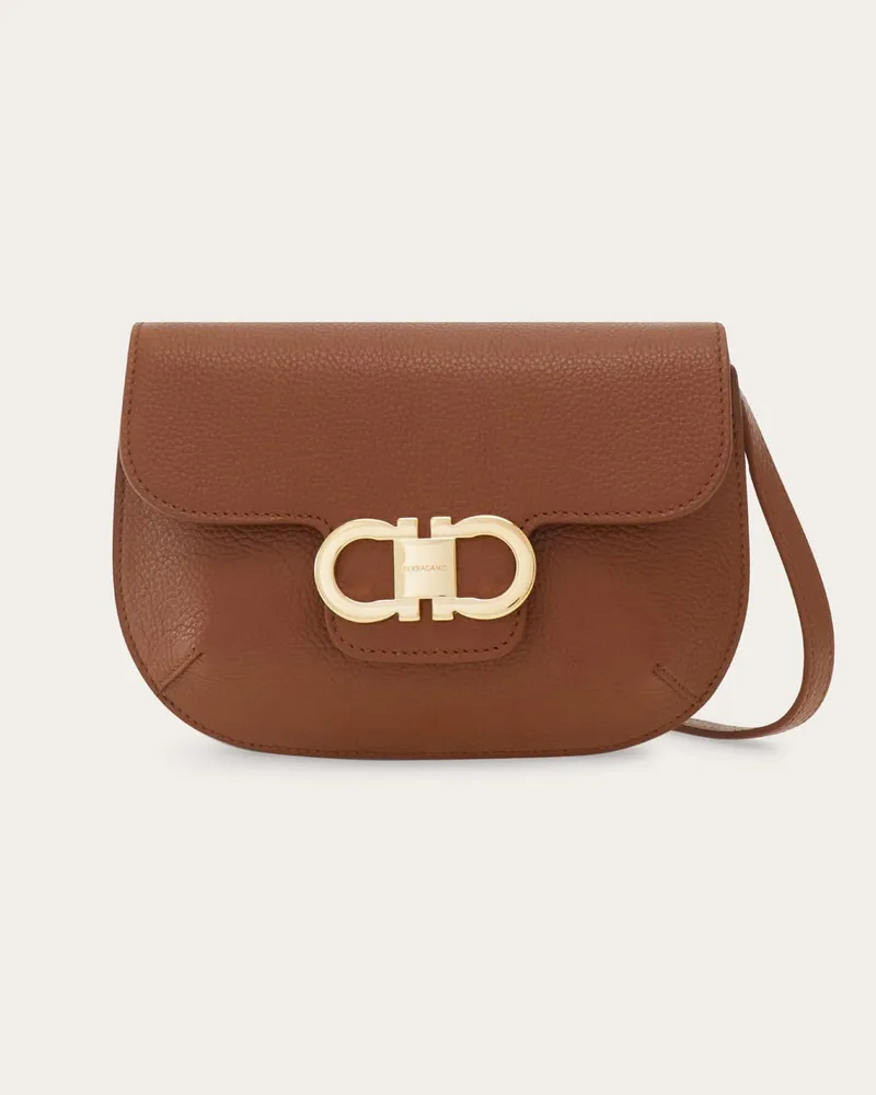 Ferragamo Damen Täschchen mit Doppel-Gancini Braun Braun