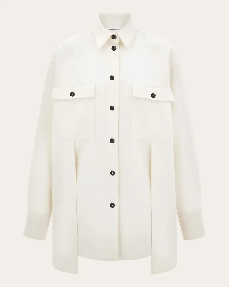 Ferragamo Damen Oversize-Bluse Weiß Weiß