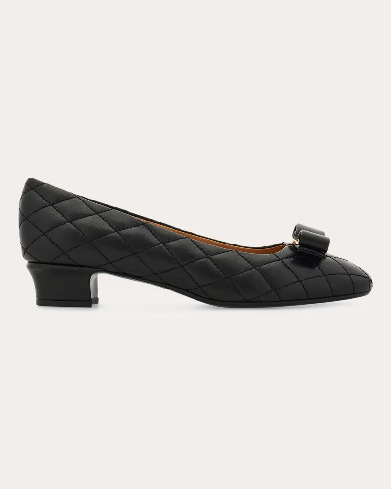 Ferragamo Damen Stepp-Pumps mit Vara-Schleife Schwarz Größe Schwarz