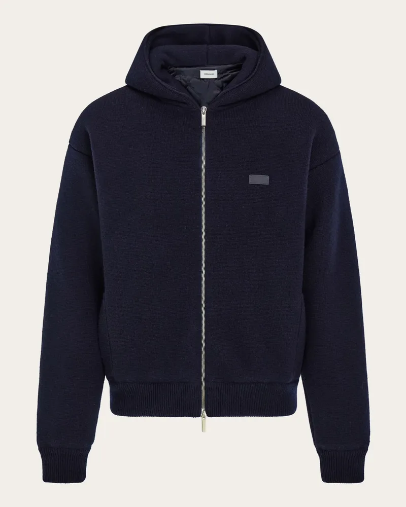 Ferragamo Herren Wollblouson Blau Blau