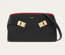 Damen Hug Mini-Bicolor-Umhängetasche Schwarz