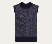 Damen Stricktop mit Retro-Optik Blau