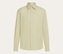 Herren Oberhemd mit Mikroprint Gelb