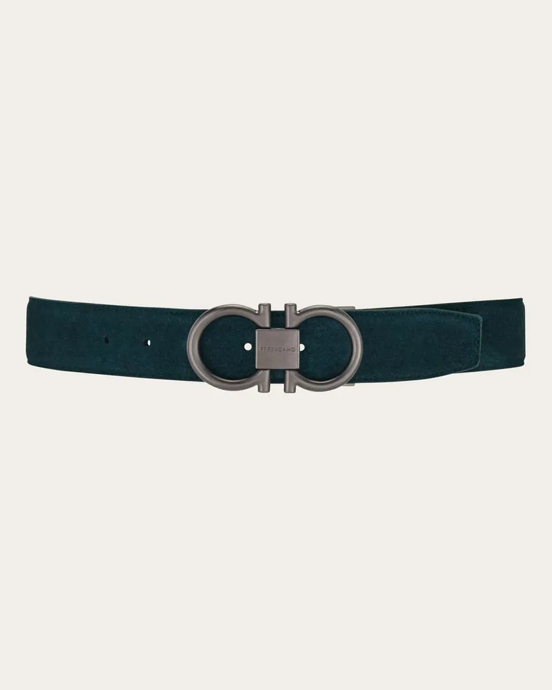 Ferragamo Herren Verstellbarer Gancini Gürtel Grün Grün