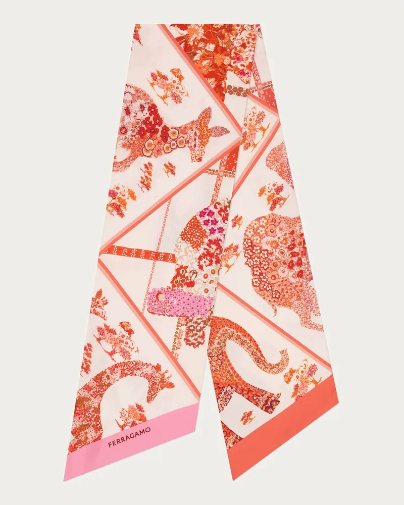 Ferragamo Damen Bandeau-Tuch mit Patchwork-Print Rosa Rosa