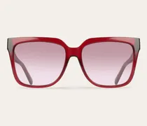 Damen Quadratische Sonnenbrillen Rot