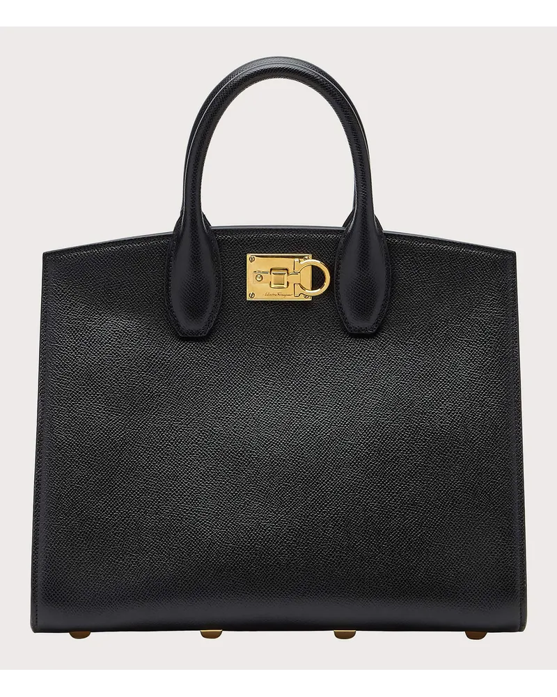Ferragamo Damen Ferragamo Studio box bag (M) Schwarz Schwarz