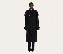 Damen Zweireihiger Oversized-Mantel Schwarz