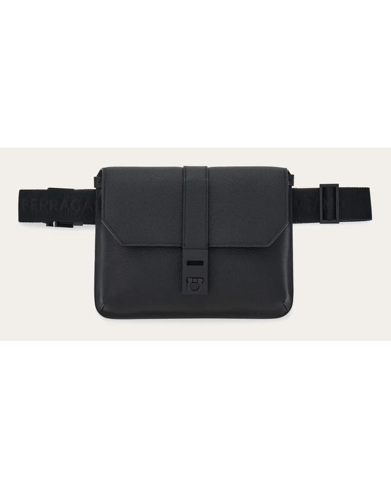 Ferragamo Herren Gürteltaschen mit Gancini-Schnalle Schwarz Schwarz