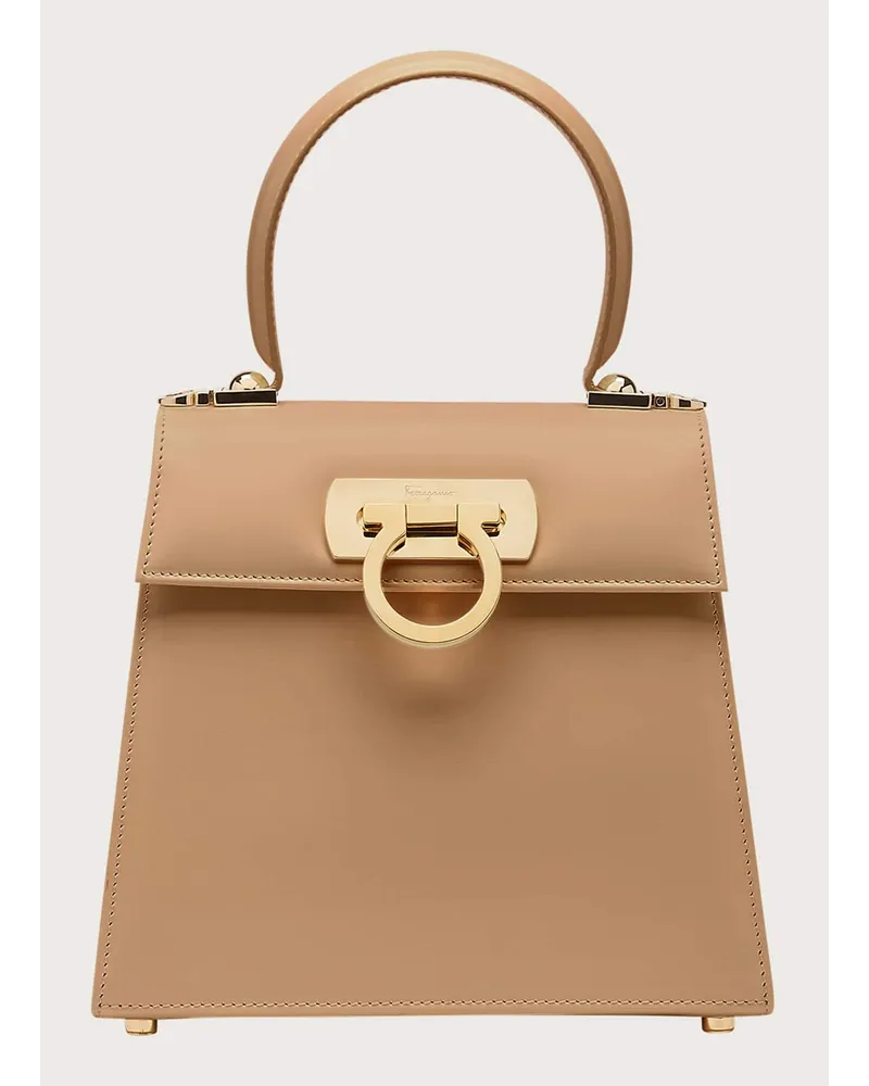 Ferragamo Damen Iconic Top Handle (S) Beige Braun