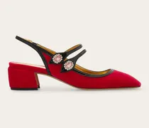 Damen Slingback mit Kristallen Rosa Größe 5