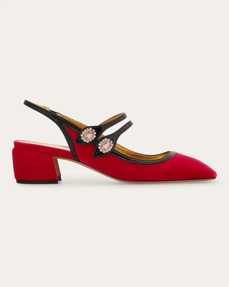 Ferragamo Damen Slingback mit Kristallen Rosa Größe 5 Rosa