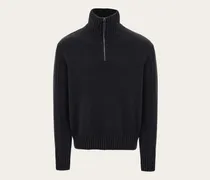 Herren Kaschmirpullover mit Reißverschluss Grau