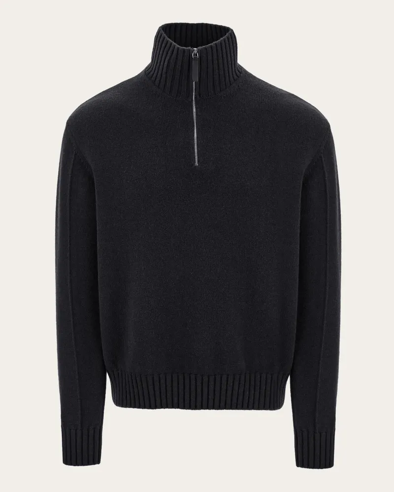 Ferragamo Herren Kaschmirpullover mit Reißverschluss Grau Grau