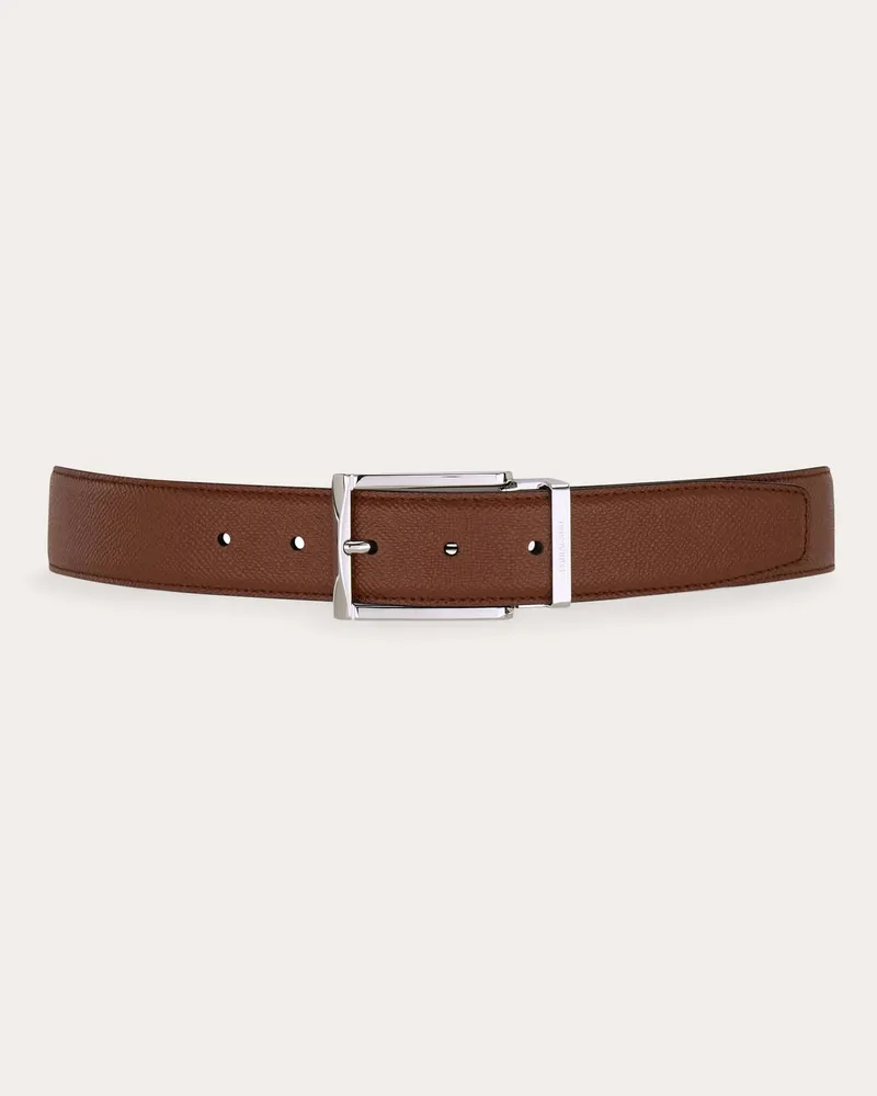 Ferragamo Herren Verstellbarer Wendegürtel Beige Braun