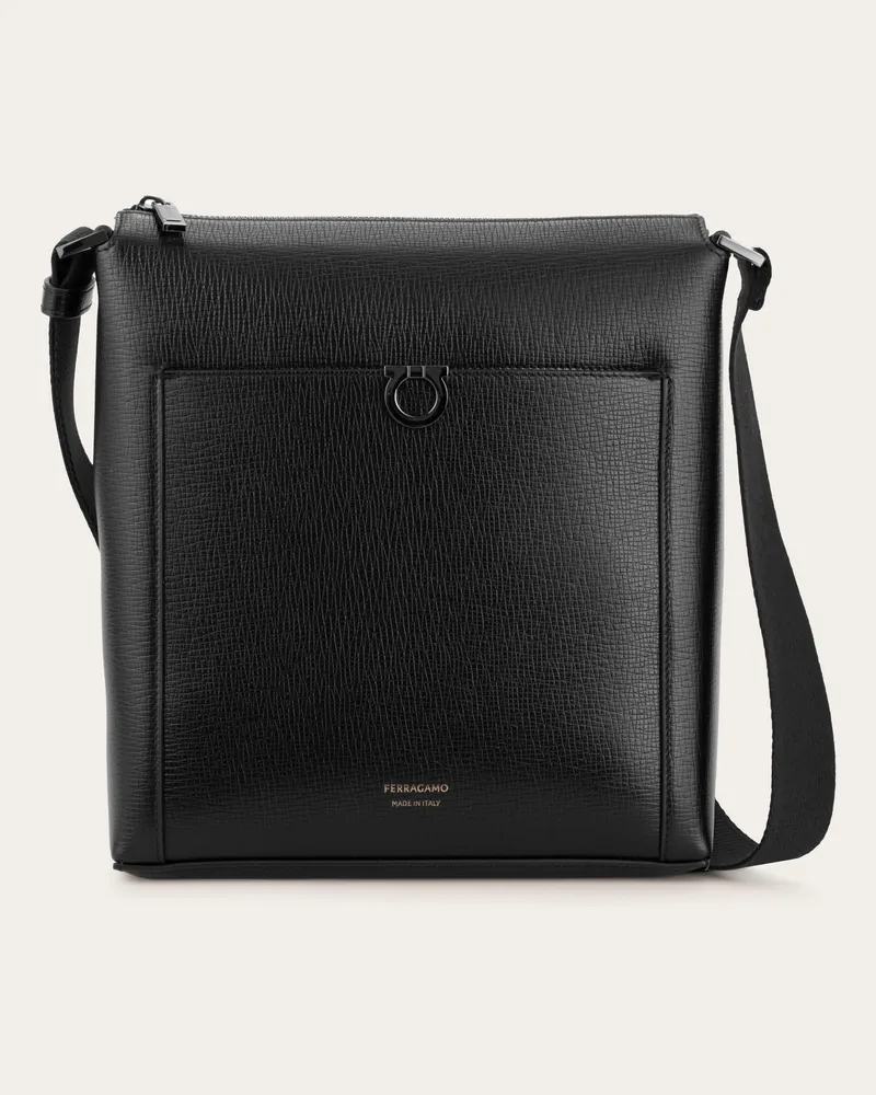Ferragamo Herren Gacini Umhängetasche Schwarz Schwarz